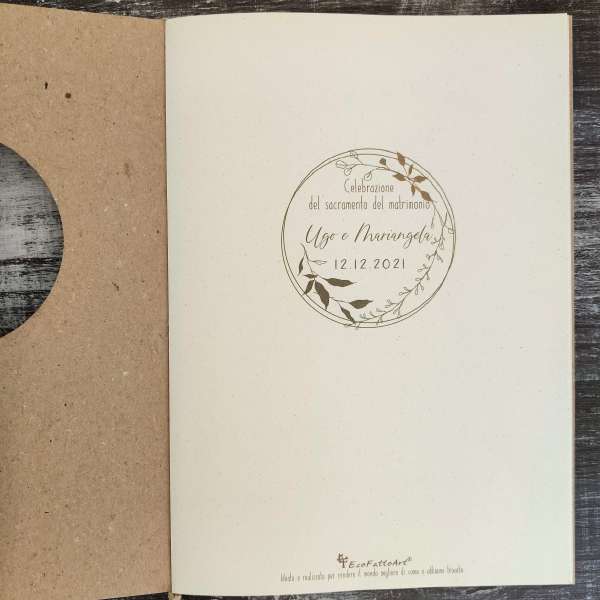 libretto messa carta piantabile matrimonio ecofriendly ecofattoart
